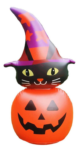 Gato De Abóbora Inflável Para Decoração De Halloween