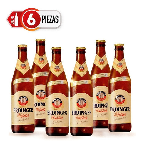 Six Pack Cerveza Erdinger Weissbier 500ml C/u