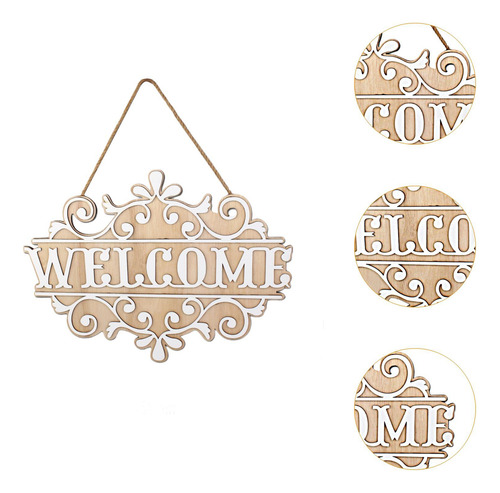 Wood Wall Hanging Welcome Sign Decoración De Placa Rústica