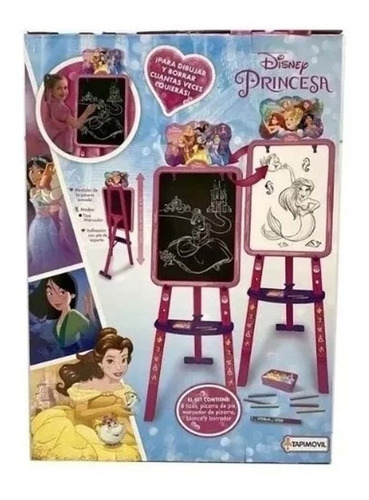Pizarra Atril Doble Cara Princesas Disney Con Pie Tapimovil