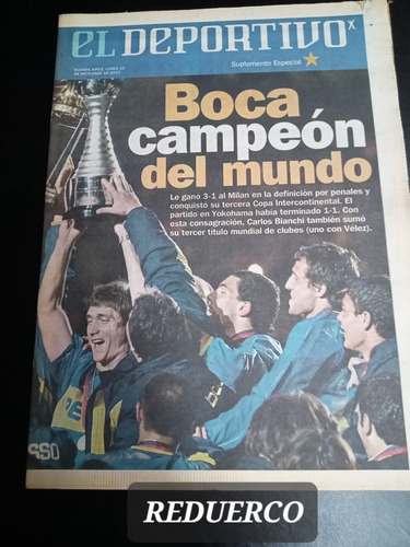 Suplemento Deportivo Clarín Boca Campeón Diciembre 2003 E