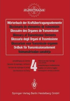 Libro Worterbuch Der Kraftubertragungselemente / Dicciona...