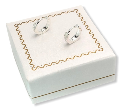 Imagen 2 de 8 de Aros Argollas Plata 925 Con Piedras Cubics (arg20036)