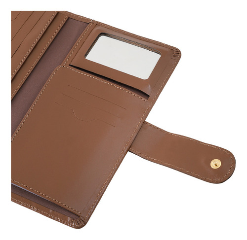 Kit De Bolsa E Carteira Em Couro Legítimo Mariart 2190 + 100 Cor Havana Desenho Do Tecido Liso