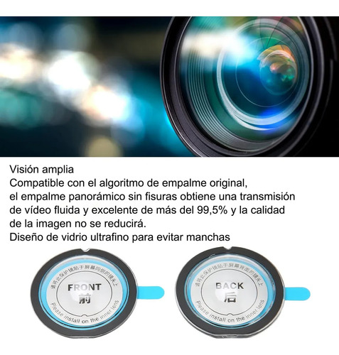 Tapas Protectoras Lentes Transparente Compatible Insta360 X3 Negro