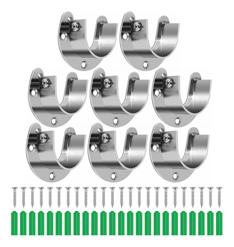 8×piezas Soporte Para Barra Armario Brida En Forma U