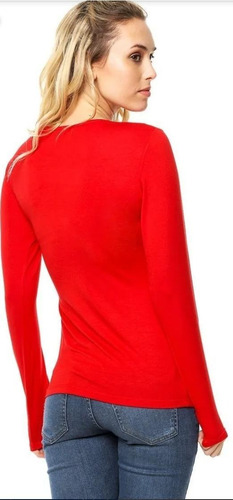 Imagen 4 de 7 de Remera Básica Dama Modal C/ Lycra Manga Larga- Suery