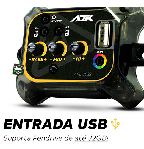 Mini Player Bluetooth Mp3 Usb Caixa Bob Trio Paredao Rca Ajk