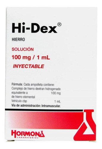 Hi-dex 100 Mg Solución Inyectable Im Caja Con 3 Ampolletas