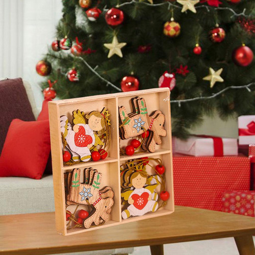 24pcs Navidad Adornos Colgantes Colgantes Decoración Fiesta