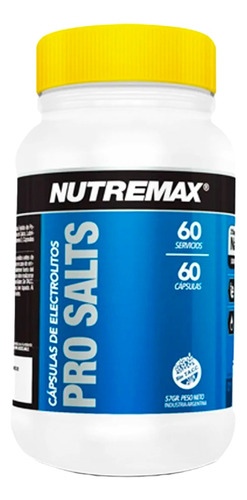 Pro Salts Nutremax 60 Capsulas De Electrolitos Sodio Potasio