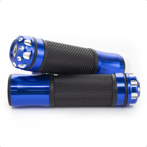 Puños De Aluminio Xl280 Azul Con Contrapeso Para Moto