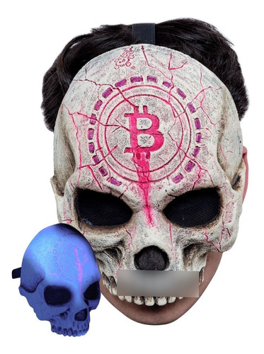 Máscara Cráneo Neón Crypto Halloween Urban Mask Bitcoin