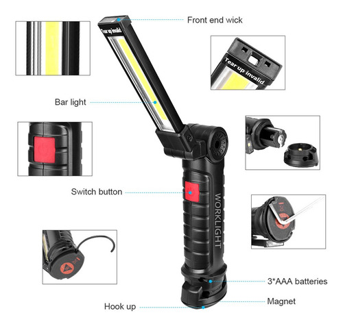 Lámpara De Inspección Flexible Cob+led Worklight Fl