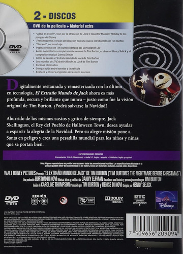 El Extraño Mundo De Jack Edición Especial 2 Discos (Usado)