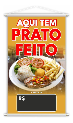 Banner Aqui Tem Prato Feito Preço Restaurante Grande
