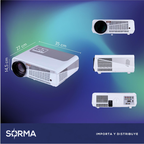 Imagen 4 de 10 de Proyector Portable Wifi Hdmi 3000 Lumens Hd 1080