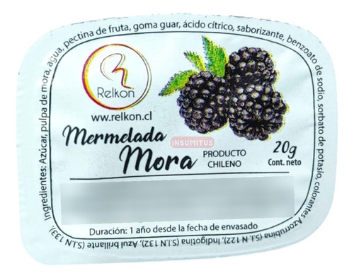 Mermelada De Mora Relkon Mini Porción (20gr X 192un)