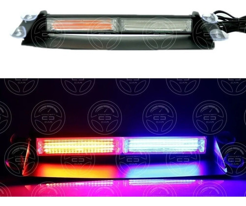 Barra Cob Codigo 2 Módulos Luz Led Roja/ Azul Estrobo Y Fija