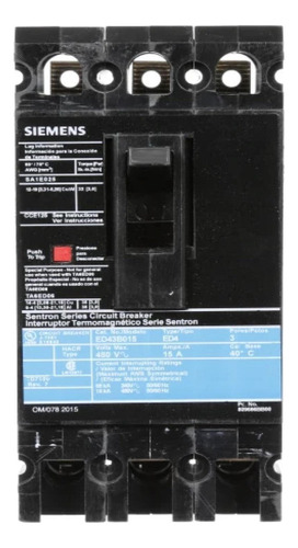 Interruptor Ed43b040 40 Amp A7b10000002715 Siemens
