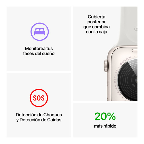 Imagen 7 de 8 de Apple Watch SE GPS - Caja de aluminio color medianoche 44 mm - Correa deportiva medianoche - Patrón