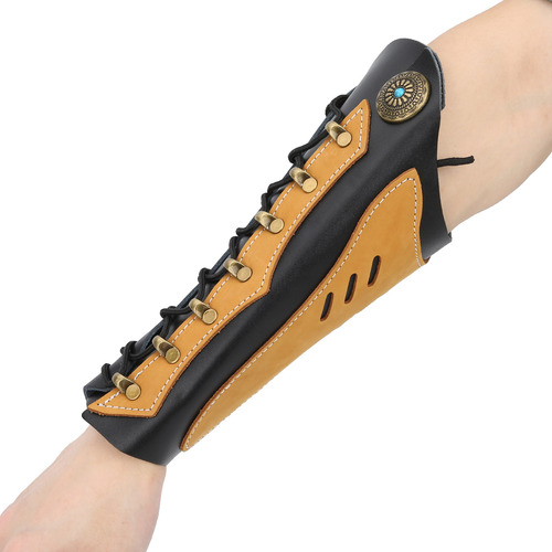 Protector De Brazo De Tiro Con Arco De Piel De Vaca Para Uso