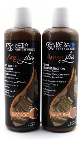 Kit Alisado Keratin  Profesional Argan Plus 500ml