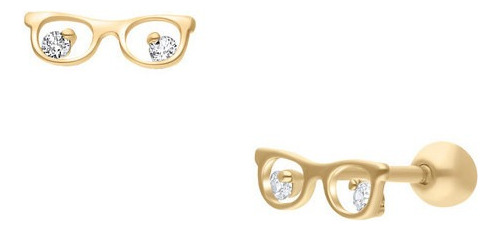 Broqueles Oro 10k Mujer Joyeria Aretes Zirconias