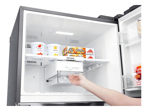 Heladera con freezer inverter LG GC-D502HLAM color silver con capacidad de 441L 220V