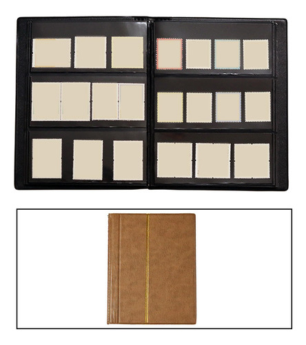 Interleaf Type Stamp Album 10 Sheet (20 Page) Storage Brown