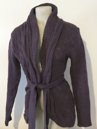 Saco De Lana Violeta Con Lazo Mujer Sweater 
