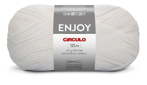 Lã Enjoy 100g Circulo - Tricô / Crochê Cor 8001 - BRANCO
