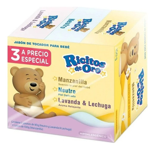 3 Pza Jabón De Tocador Ricitos De Oro 3 Pzas