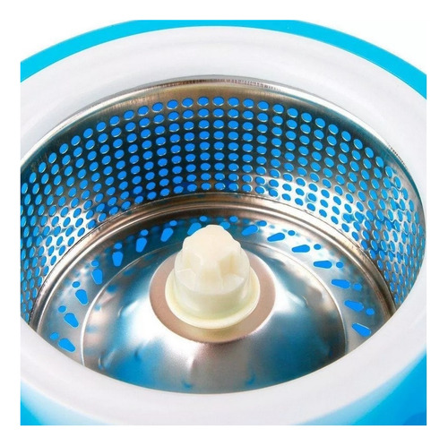 Balde Spin Mop 15 L Esfregão Giratório Cesto Inox 1 Refil Cor Azul