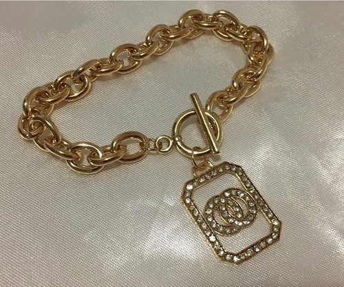 Pulsera De Cadena Con Dije Dorado/plateado