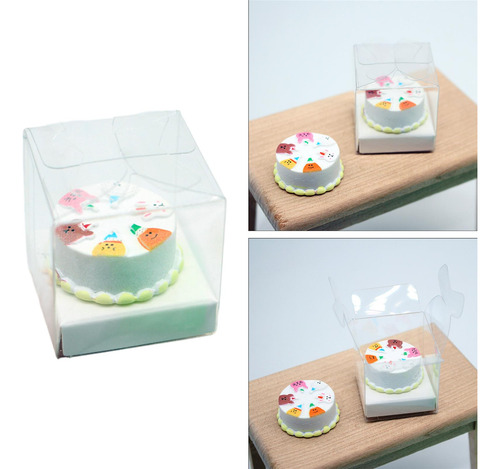 Pastel En Miniatura De Casa De Muñecas 1/12 Con Caja De