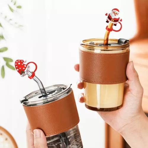 Tapas Con Puntas De Pajita Reutilizables Navideñas Adornos