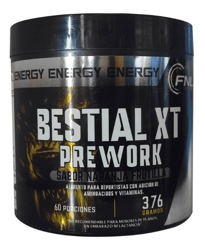 Pre Entreno Bestial Xt Pre Work 376 Gr Energia Y Fuerza Fnl 