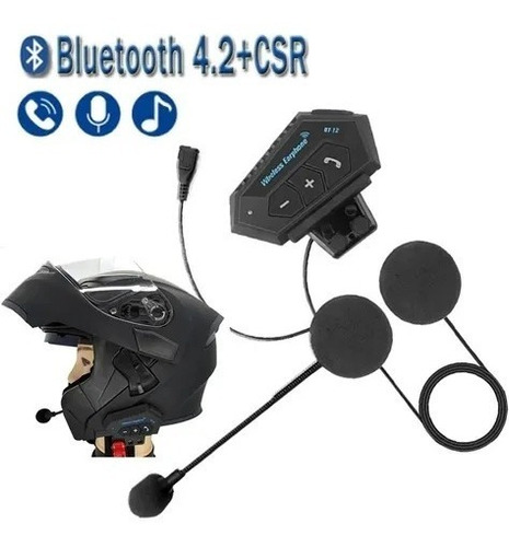 Intercomunicador Casco Manos Libres Bluetooth Waterproof