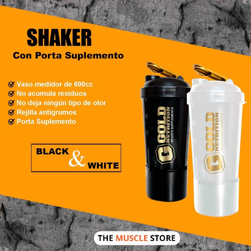 Imagen 3 de 10 de Shaker Gold Nutrition Vaso Mezaclador De Proteinas