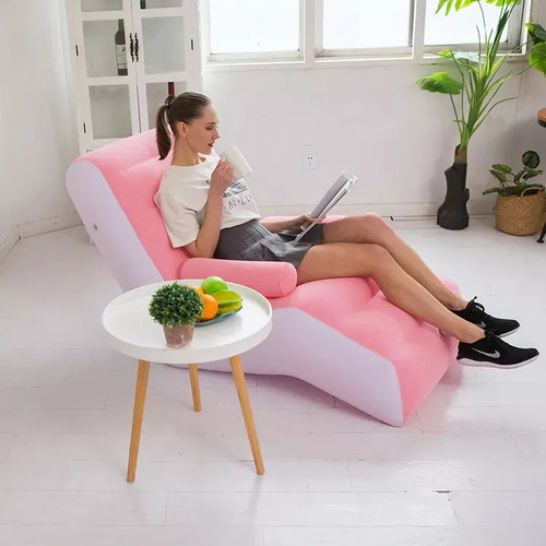 Sillón Sofá Inflable Perezoso Apoya Brazos + Bomba Manual