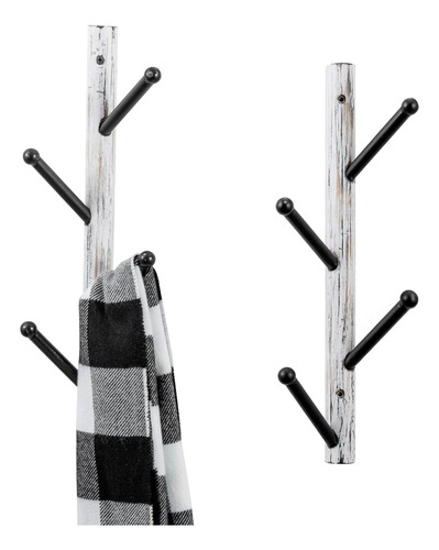 Ganchos De Pared De Madera Y Metal Para Abrigos Juego De 2
