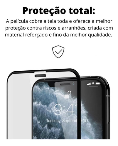 Película De Vidro 3d Para iPhone Apple Todos Os Modelos
