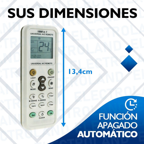 Imagen 6 de 10 de Control Remoto Universal Aire Acondicionado Todas Las Marcas