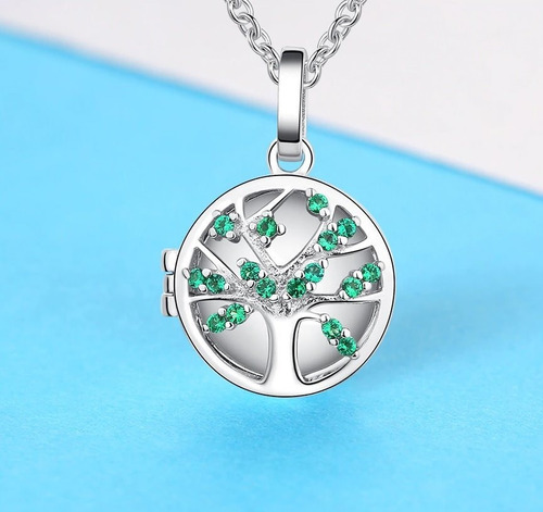 Relicario Collar Para Mujer Árbol De La Vida En Plata 925