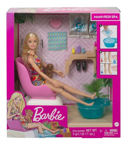 Muñeca Barbie Juego De Spa Y Salón De Belleza Ghn07 Mattel
