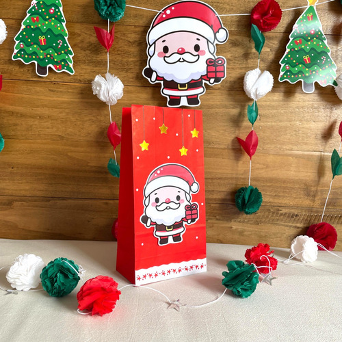 10 Sobres Souvenir Navidad Fin De Año Papa Noel Reno