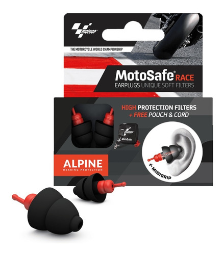 Protector Auditivo Alpine Para Moto Motosafe Race Motogp