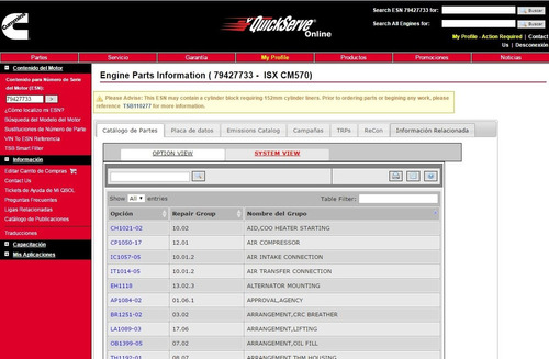 Sistema Online Cummins Quickserve