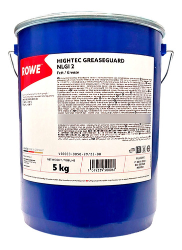 Grasa Multiproposito  Rowe Nlgi 2 X 5 Kilogramos